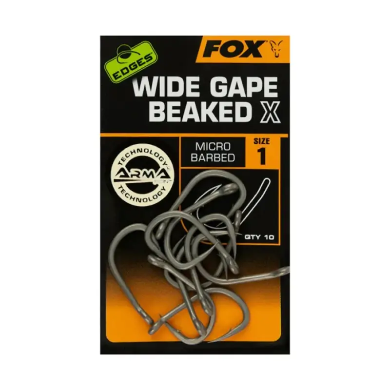 Szezonális akció Fox Wide Gape Beaked X horog 10db teflon bevonattal