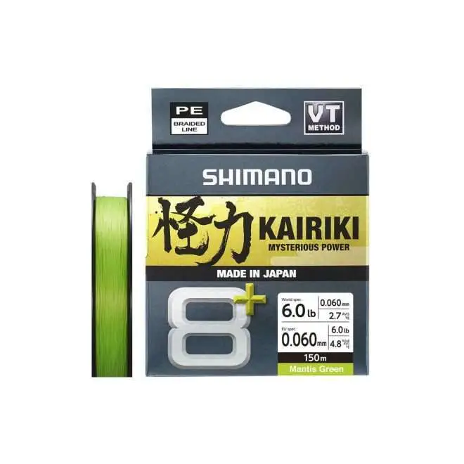Árengedmény Shimano fonott zsinór Kairiki 8+ 150m 0.28mm 30.4kg M.Green