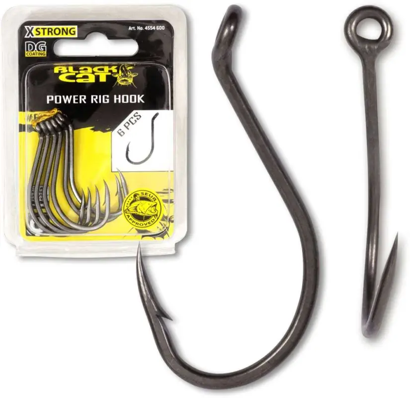 Alacsony ár Black cat horog power rig hook dg dg coat 7/0ás