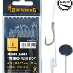 Browning előkötött horog Feeder Leader Method Push Stop Expressz kézbesítés