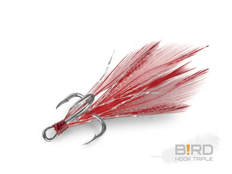 Korlátozott ajánlat Delphin B!RD Hook TRIPLE / 3db piros tollak #6