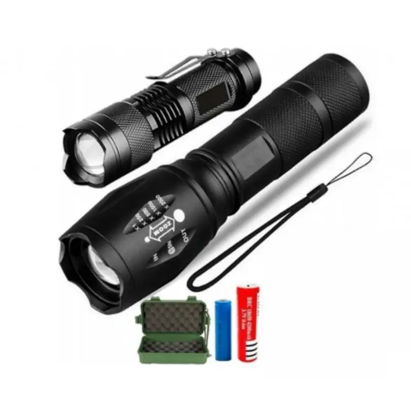 2x LED-es zseblámpa CREE XM-L T6 és Q5 2x ZOOM Expressz kézbesítés