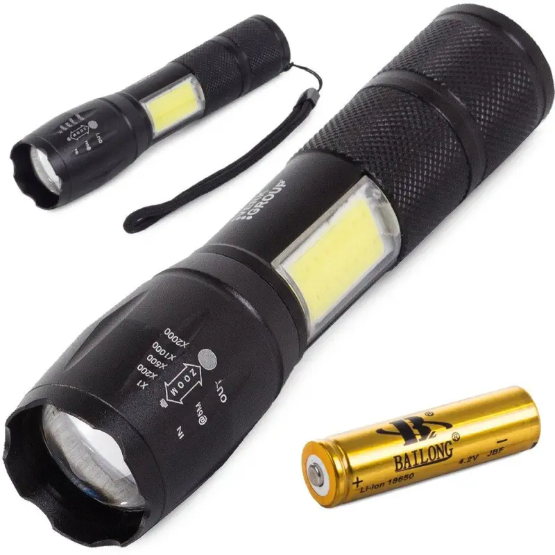 Alacsony ár LED CREE ZOOM zseblámpa Bailong XML T6 COB